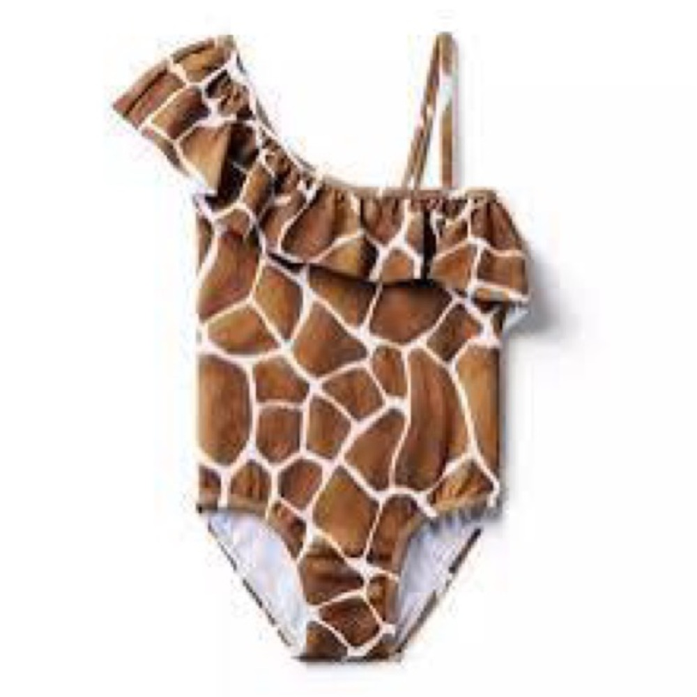 Janie and Jack animal print ruffle swimsuit for toddler girls
